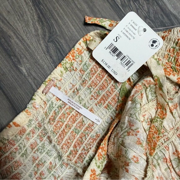 Free People Cream Romper with Orange Floral Print - Picture 4 of 5